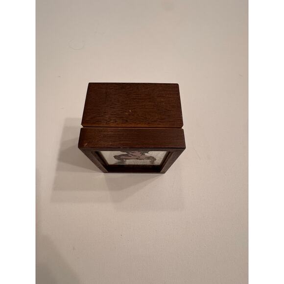 Vintage Mirror Music Box Made in Japan w/Quote 4"x3" Wood - Picture 8 of 10